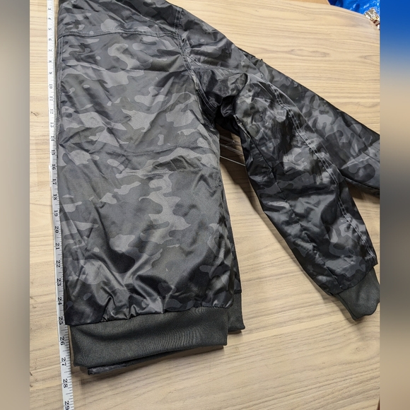 Members Only Jacket Mens Med Camo Zip Bomber Flight Military Satin Hooded A005 - Picture 5 of 14